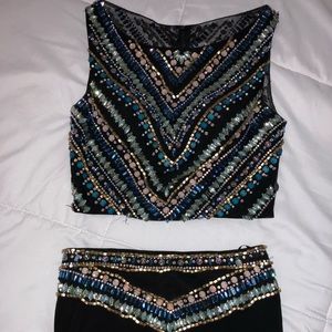 beaded two piece prom dress size 2